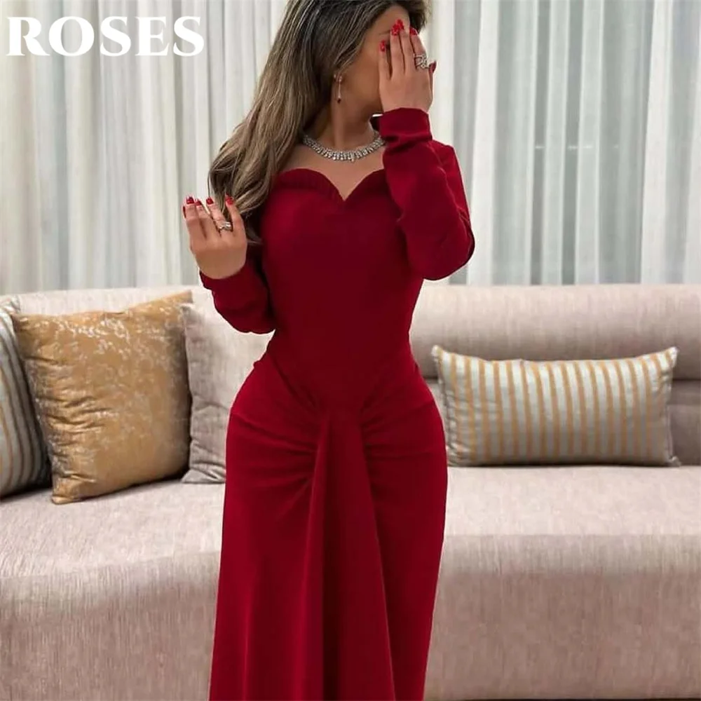 ROSES Red Trumpet Stain Party Dress Sweetheart Night Dress Pleats Saudi Arabia Regular Sleeve Celebrity Evening Dress Customized
ROSES Red Trumpet Stain Party Dress Sweetheart Night Dress Pleats Saudi Arabia Regular Sleeve Celebrity Evening Dress Customized