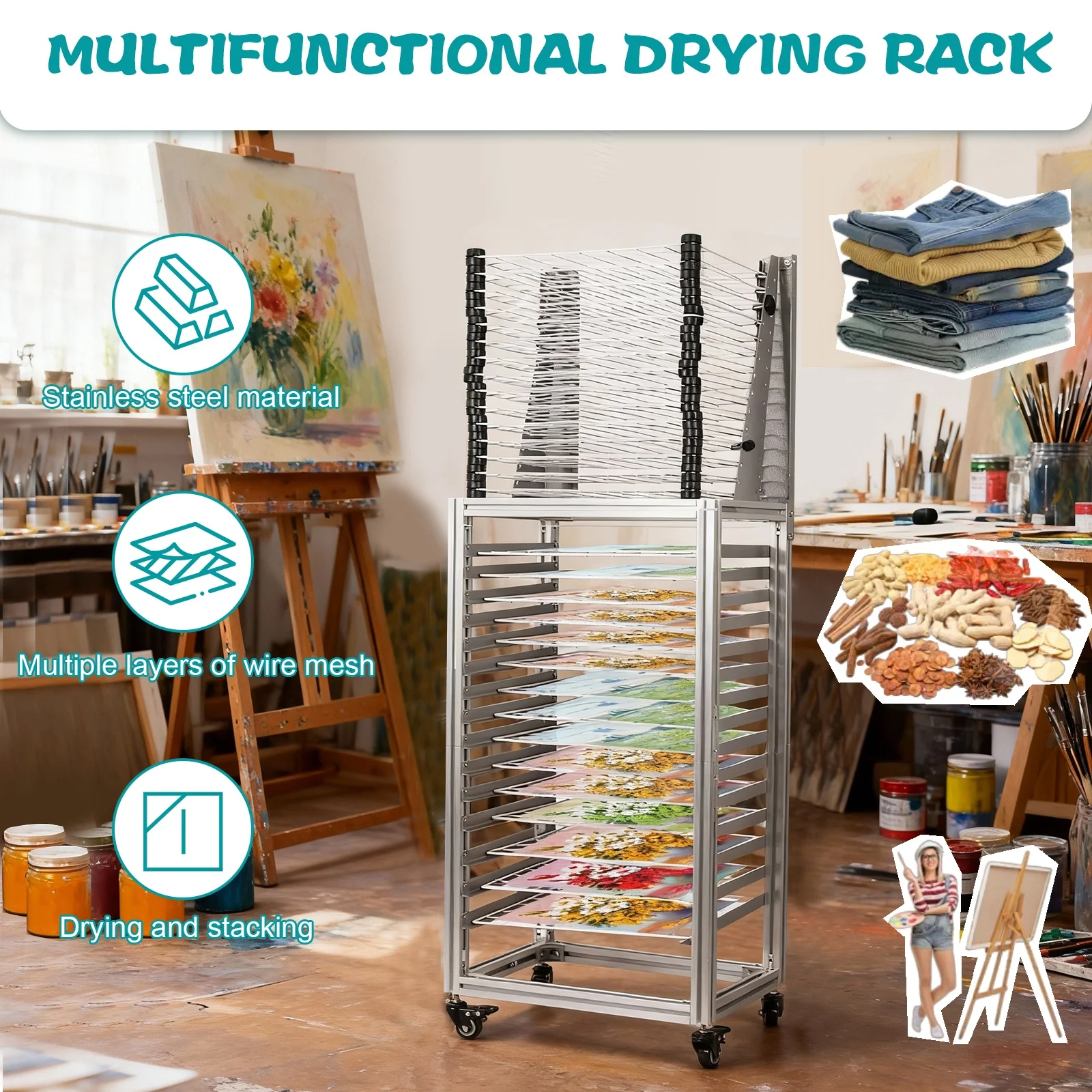 30-слойная сушилка для эскизов с колесами, тип осьминога, напольная, балконная, сушилка для одежды, краска, подставка для хранения эскизов для инструментов/F
30-слойная сушилка для эскизов с колесами, тип осьминога, напольная, балконная, сушилка для одежды, краска, подставка для хранения эскизов для инструментов/F