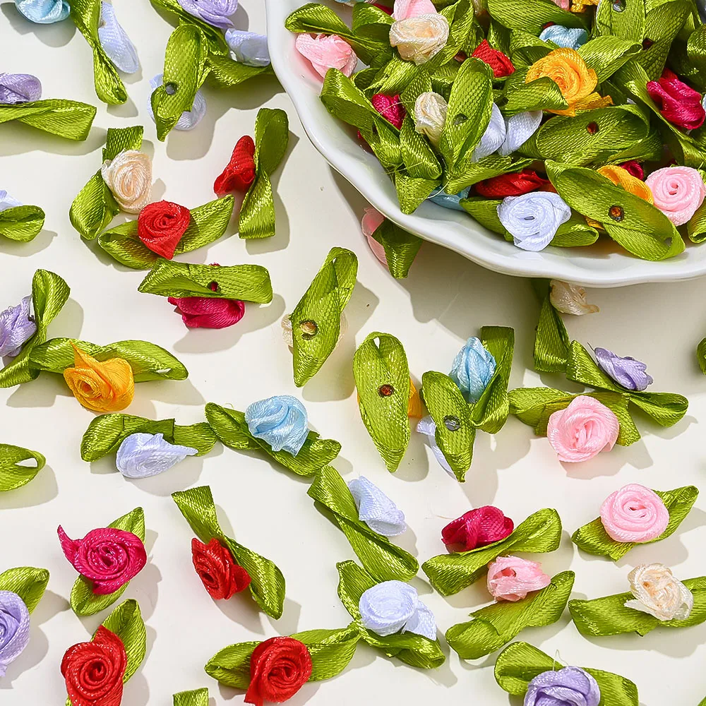 iYOE 50/100pcs Artificial Fabric Flower and Green Leaf Small Ribbon Rose Decoration Silk Flower Head for Crafts DIY Sewing Decor
iYOE 50/100pcs Artificial Fabric Flower and Green Leaf Small Ribbon Rose Decoration Silk Flower Head for Crafts DIY Sewing Decor