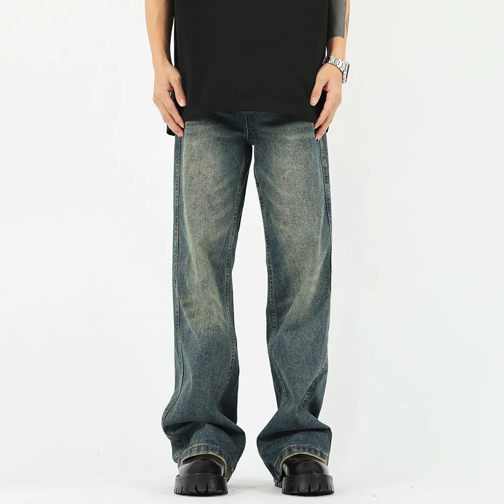 Ретро синие модные мужские однотонные драпированные джинсы свободные прямые корейские винтажные повседневные широкие брюки High Street на каждый день
Ретро синие модные мужские однотонные драпированные джинсы свободные прямые корейские винтажные повседневные широкие брюки High Street на каждый день