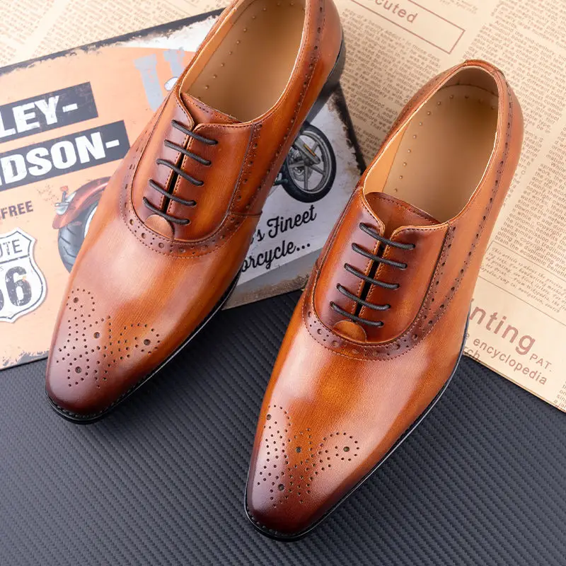 Luxury Leather Dress Men Shoes Handmade Business Office Party Shoes Genuine Leather British Style Fashion Shoes China Customized
Luxury Leather Dress Men Shoes Handmade Business Office Party Shoes Genuine Leather British Style Fashion Shoes China Customized