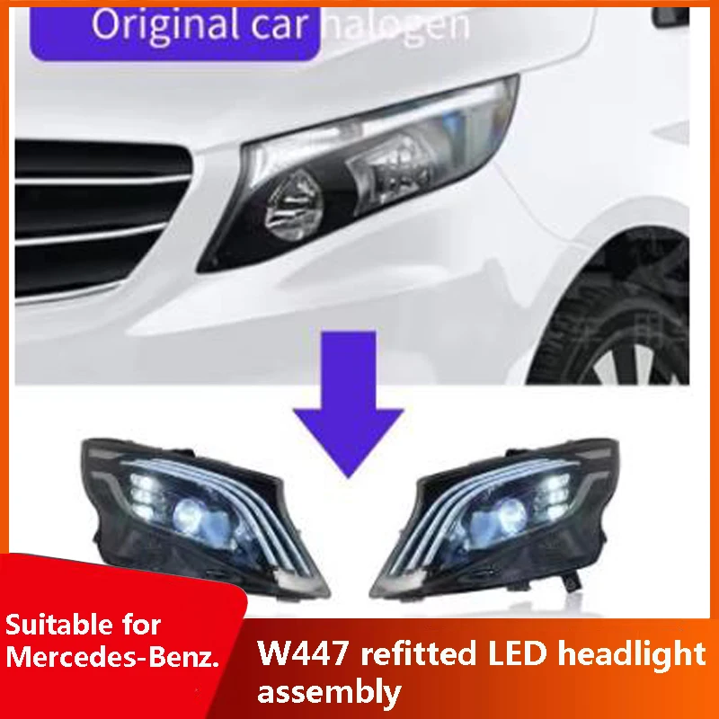 Suitable for Mercedes-Benz Weiting W447 refitting led headlight assembly vito lens accessories New v260 taillight another day.
Suitable for Mercedes-Benz Weiting W447 refitting led headlight assembly vito lens accessories New v260 taillight another day.