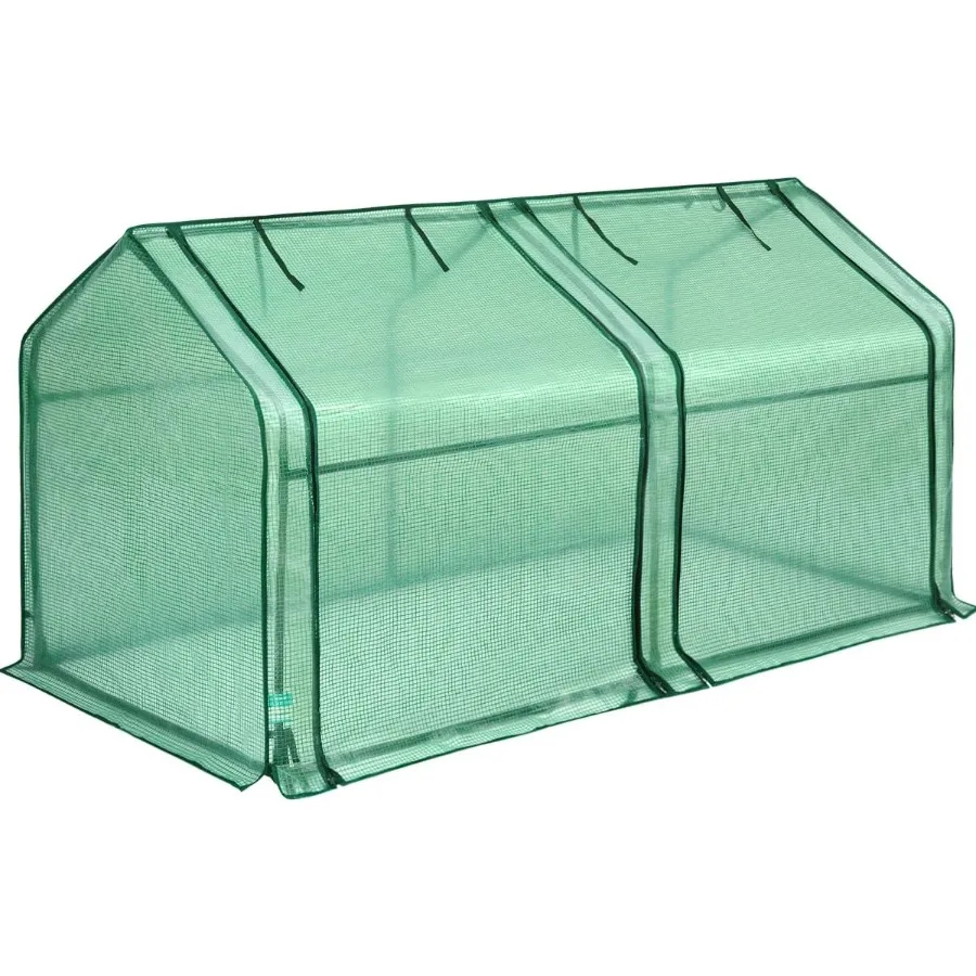 Portable Mini Cloche Greenhouse w/ Elevated Bottom Roll-up Zippered Window Waterproof UV-Resistant Hot House for Indoor Outdoor
Portable Mini Cloche Greenhouse w/ Elevated Bottom Roll-up Zippered Window Waterproof UV-Resistant Hot House for Indoor Outdoor