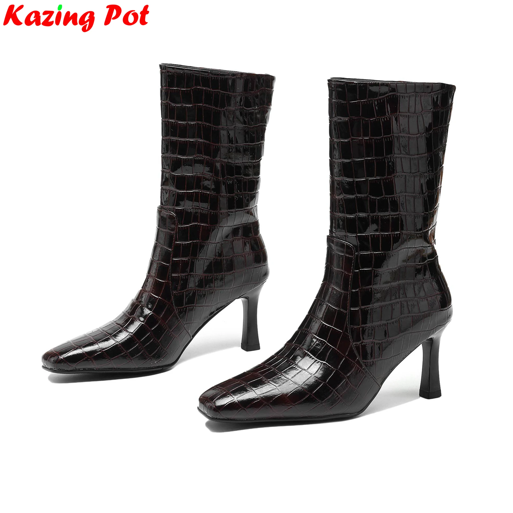 Krazing Pot 2026 Cow Leather High Heels Modern Long Boots Warm Winter Autumn Shoes Retro Office Lady Concise Women Ankle Boots
Krazing Pot 2026 Cow Leather High Heels Modern Long Boots Warm Winter Autumn Shoes Retro Office Lady Concise Women Ankle Boots