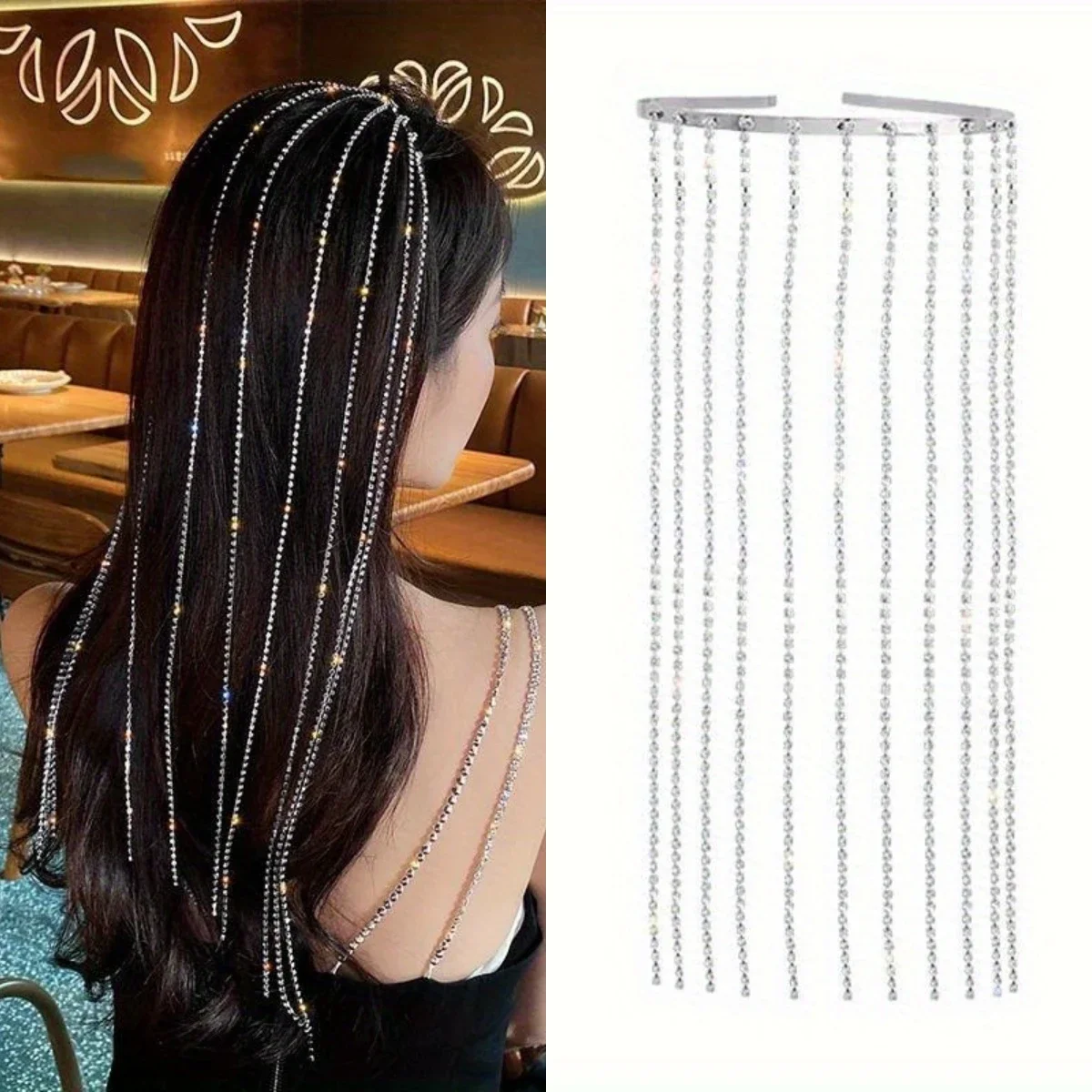 Long Tassel Full Rhinestone Headband for Women Girls Crystal Korean Hairbands Bezel Wedding Hair Hoops Accessories Jewelry Gifts
Long Tassel Full Rhinestone Headband for Women Girls Crystal Korean Hairbands Bezel Wedding Hair Hoops Accessories Jewelry Gifts