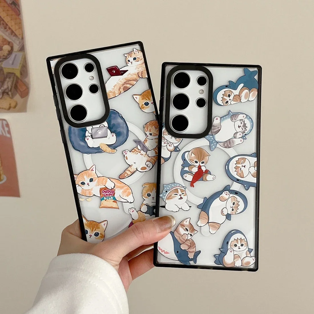 Cartoon Cat Shark MagSafe Acrylic Black Border Case for Samsung Galaxy S22 Ultra S23 Ultra S24 Ultra Cover Protective Shell
Cartoon Cat Shark MagSafe Acrylic Black Border Case for Samsung Galaxy S22 Ultra S23 Ultra S24 Ultra Cover Protective Shell