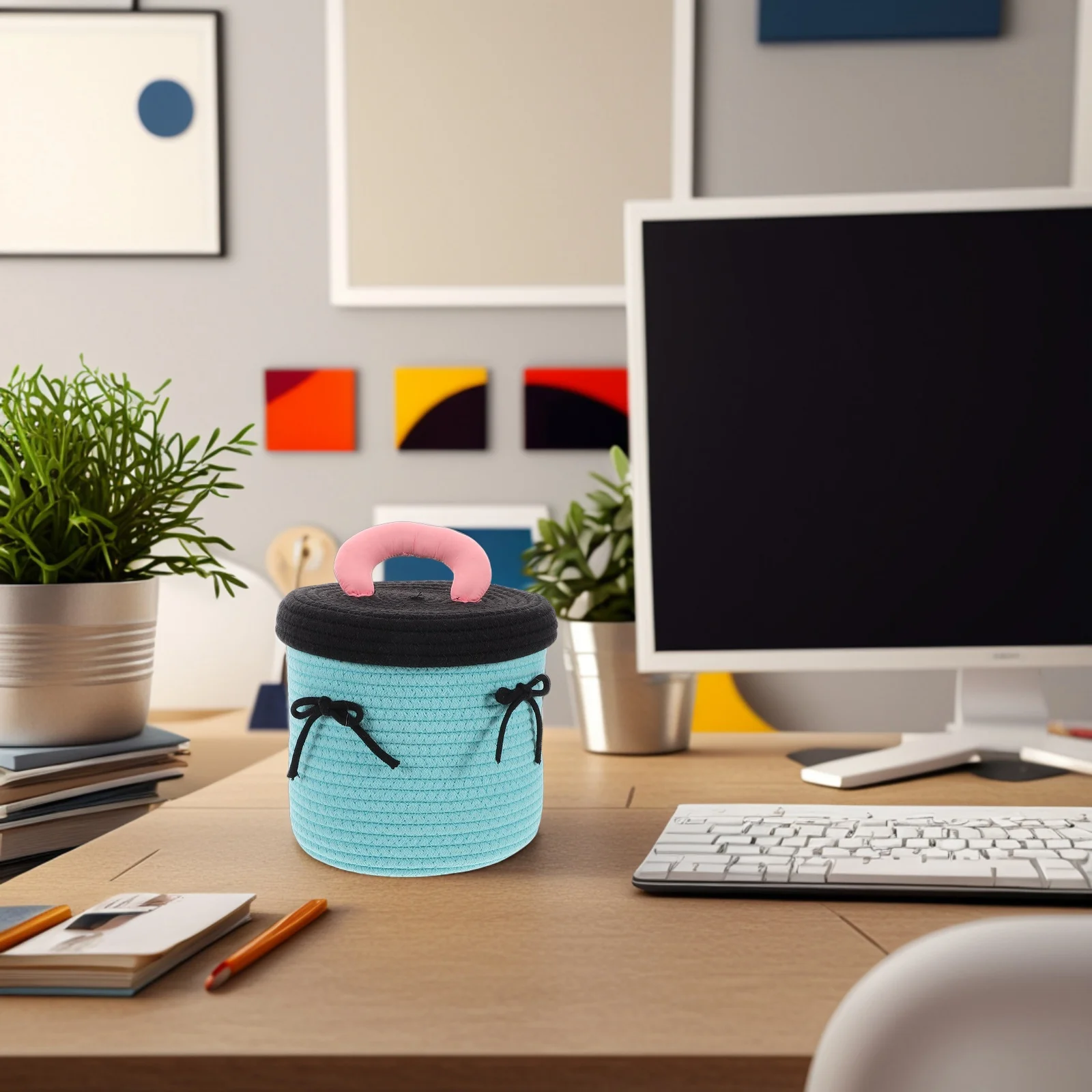 Woven Basket With Lid Cotton Rope Storage Box For Snacks Jewelry Organizer Round Storage Baskets Household Decorative
Woven Basket With Lid Cotton Rope Storage Box For Snacks Jewelry Organizer Round Storage Baskets Household Decorative