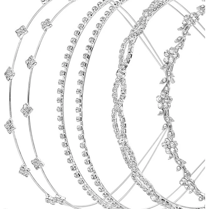 4Pcs Sparkling Rhinestones Bridal Headbands Silver Glitters Hair Accessories for Wedding Party Women Girls Y166
4Pcs Sparkling Rhinestones Bridal Headbands Silver Glitters Hair Accessories for Wedding Party Women Girls Y166