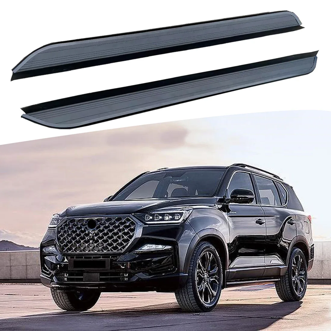 2PCS Side Step fits for SsangYong G4 Rexton 2018 2019 2020 2021 2022 2023 2024 Running Board Nerf Bars Stairs Aluminium Pedal
2PCS Side Step fits for SsangYong G4 Rexton 2018 2019 2020 2021 2022 2023 2024 Running Board Nerf Bars Stairs Aluminium Pedal