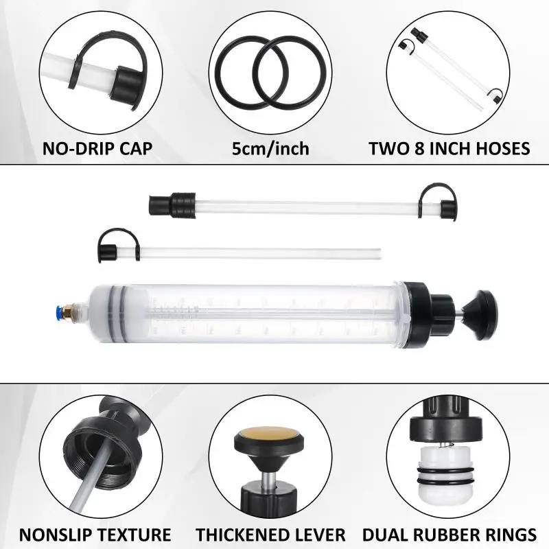 1Set Auto Oil Change Syringe Car Brake Fluid Extractor With Hose Dual Purpose Oil Change Tool 200/500cc Automotive Supplies
1Set Auto Oil Change Syringe Car Brake Fluid Extractor With Hose Dual Purpose Oil Change Tool 200/500cc Automotive Supplies