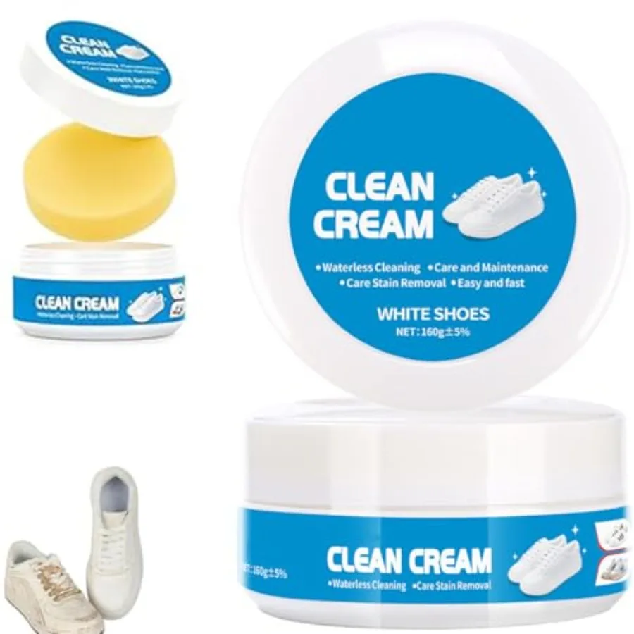 White Shoe Clean Cream 2PCS, Waterless Cleaning Paste with Sponge, Stain Removal for Leather Sneakers and Soles
White Shoe Clean Cream 2PCS, Waterless Cleaning Paste with Sponge, Stain Removal for Leather Sneakers and Soles