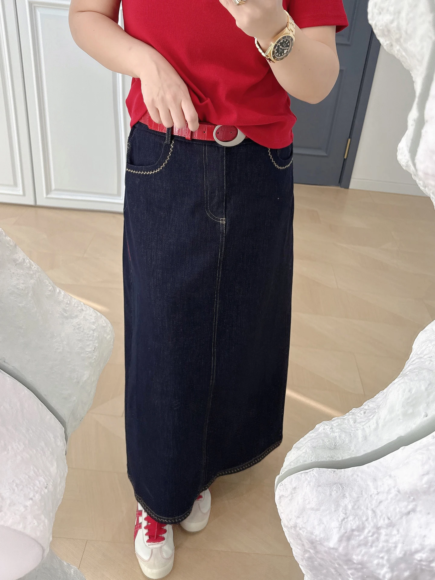 High Waist A-Line Denim Skirt plus Size Women's Faion Korean Sle Casual Cotton Blend Slimming Versatile Bodycon Skirt
High Waist A-Line Denim Skirt plus Size Women's Faion Korean Sle Casual Cotton Blend Slimming Versatile Bodycon Skirt