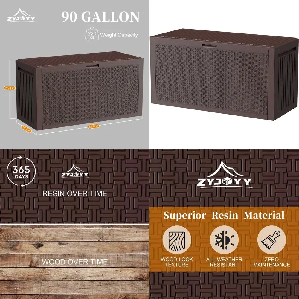 Ящик для хранения на открытом воздухе объемом 90 галлонов, водонепроницаемый контейнер с замком для патио, сада, бассейна и аксессуаров для двора
Ящик для хранения на открытом воздухе объемом 90 галлонов, водонепроницаемый контейнер с замком для патио, сада, бассейна и аксессуаров для двора