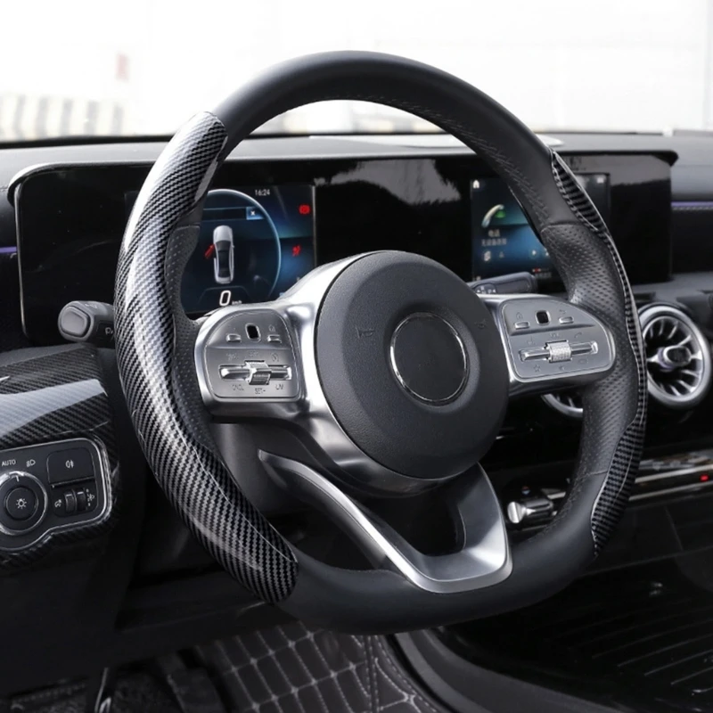 2 Pieces Not Slip Steering Wheel Covers Carbon Fiber Look Natural Fiber Fabric Case Perfect for Most Vehicles R6FB
2 Pieces Not Slip Steering Wheel Covers Carbon Fiber Look Natural Fiber Fabric Case Perfect for Most Vehicles R6FB
