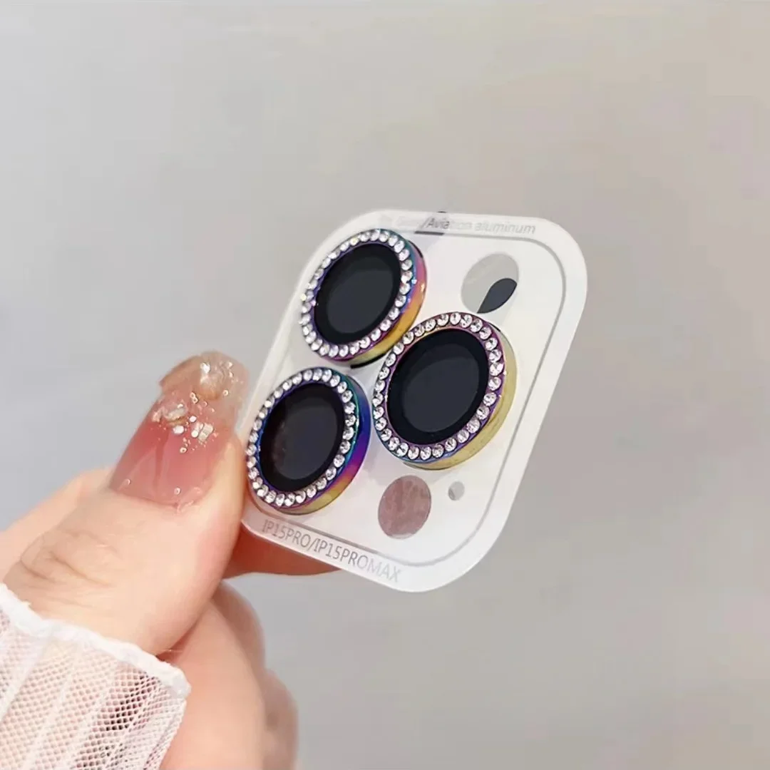 2-3Pcs Glitter Diamond Camera Lens Screen Protector For IPhone 17 16 15 Pro Max 12 Mini Plus 15Pro Tempered Glass Full Cover 2-3Pcs Glitter Diamond Camera Lens Screen Protector For IPhone 17 16 15 Pro Max 12 Mini Plus 15Pro Tempered Glass Full Cover