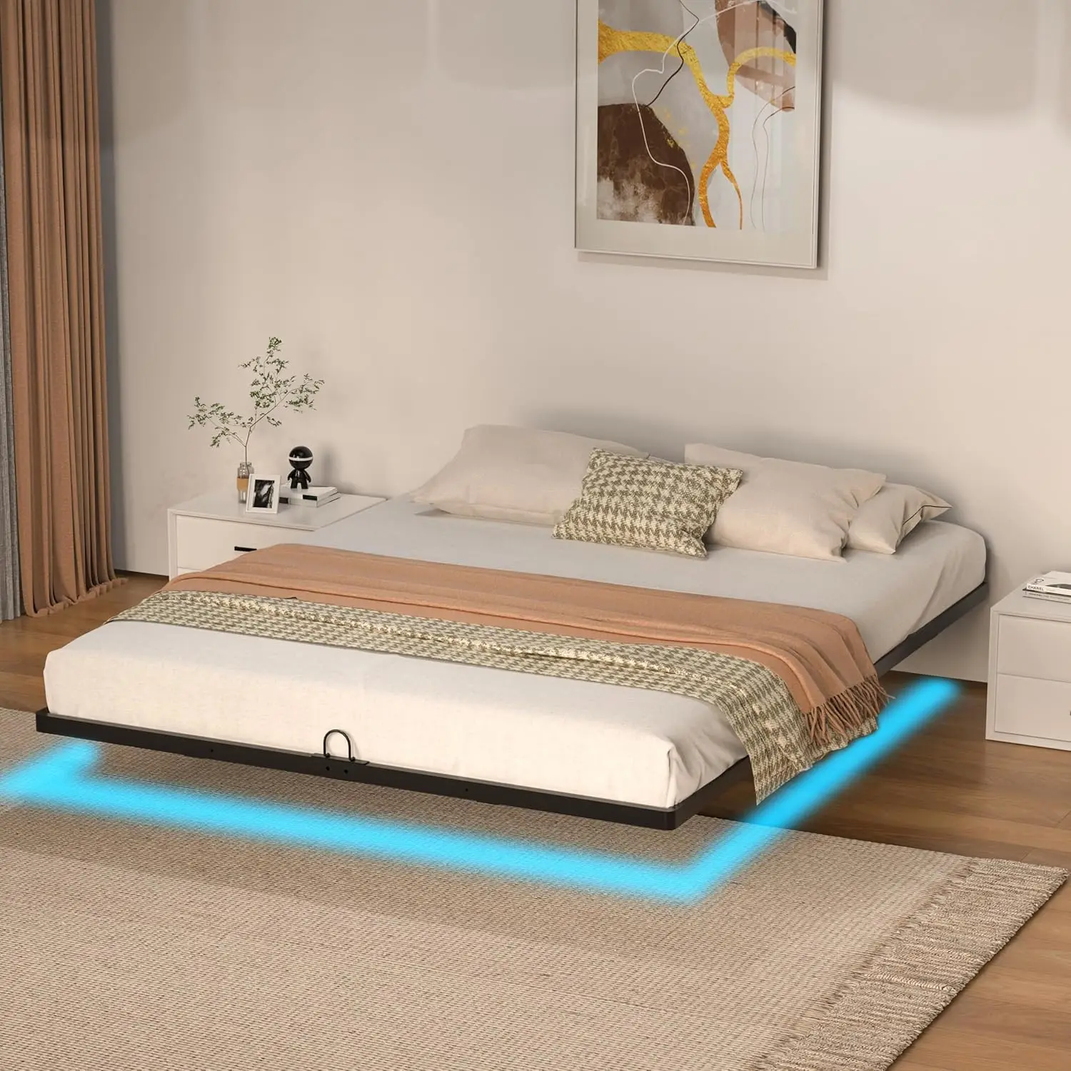 Floating Bed Frame with Smart LED Lights Metal Platform Bed Easy Assembly No Box Spring Needed Full
Floating Bed Frame with Smart LED Lights Metal Platform Bed Easy Assembly No Box Spring Needed Full