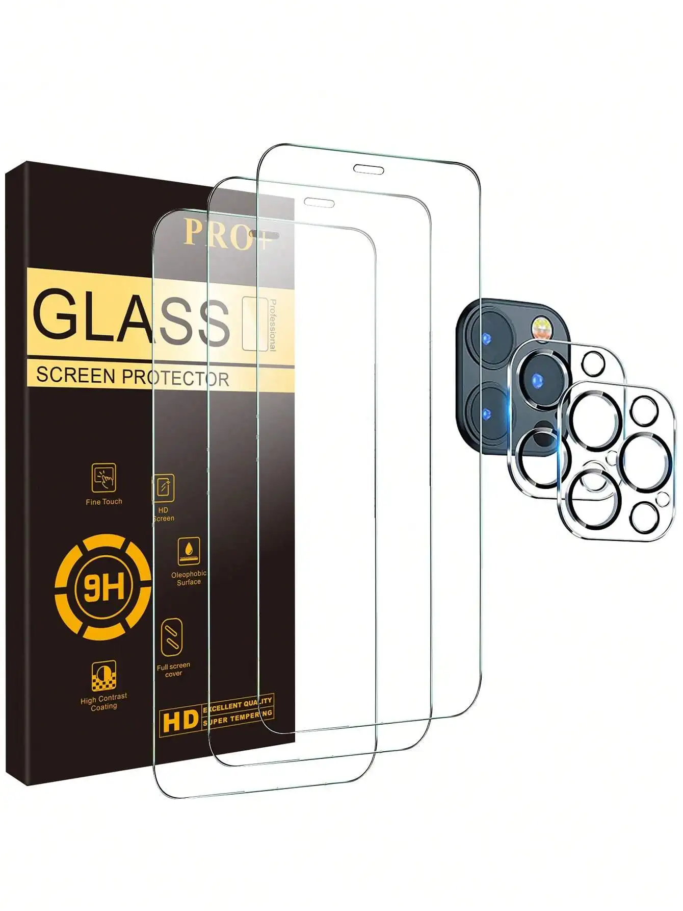 3pcs Screen Protector + 2pcs Camera Lens Protector Compatible With IPhone 17/16e/12 Pro Max 6.7", Ultra-Clear, 9H Hardness, Anti
3pcs Screen Protector + 2pcs Camera Lens Protector Compatible With IPhone 17/16e/12 Pro Max 6.7", Ultra-Clear, 9H Hardness, Anti