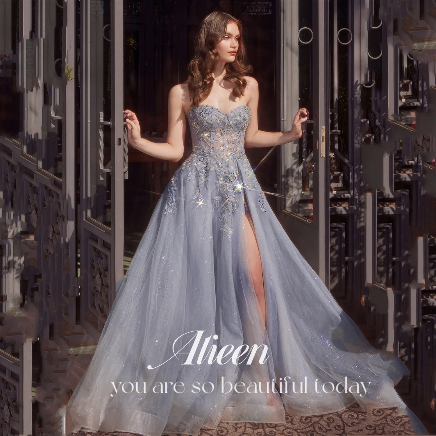 Aileen A-line Elegant Party Dresses Woman Customized New in Dresses for Special Occasions Gray Blue Wedding Dress Sweetheart
Aileen A-line Elegant Party Dresses Woman Customized New in Dresses for Special Occasions Gray Blue Wedding Dress Sweetheart