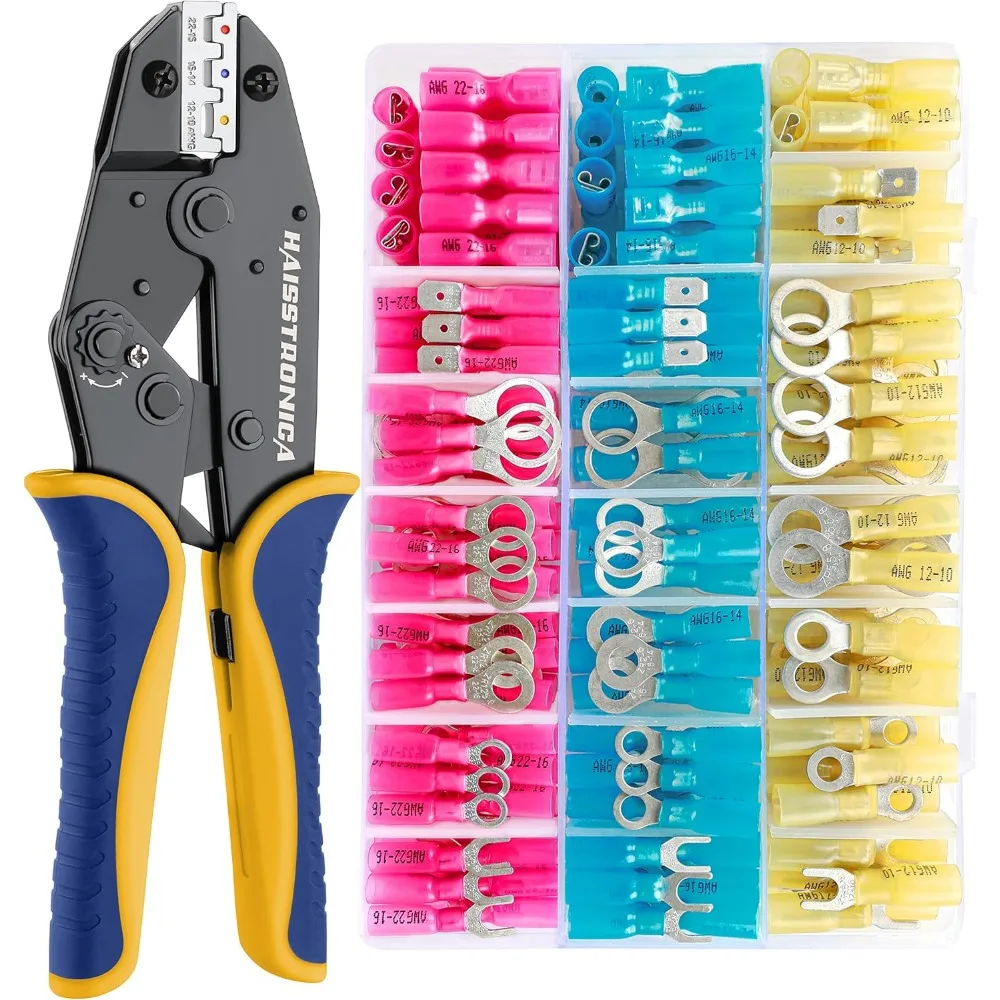Профессиональный набор инструментов для обжима термоусадочных разъемов с 280 шт. проволочными разъемами морского класса для электрических проектов
Профессиональный набор инструментов для обжима термоусадочных разъемов с 280 шт. проволочными разъемами морского класса для электрических проектов