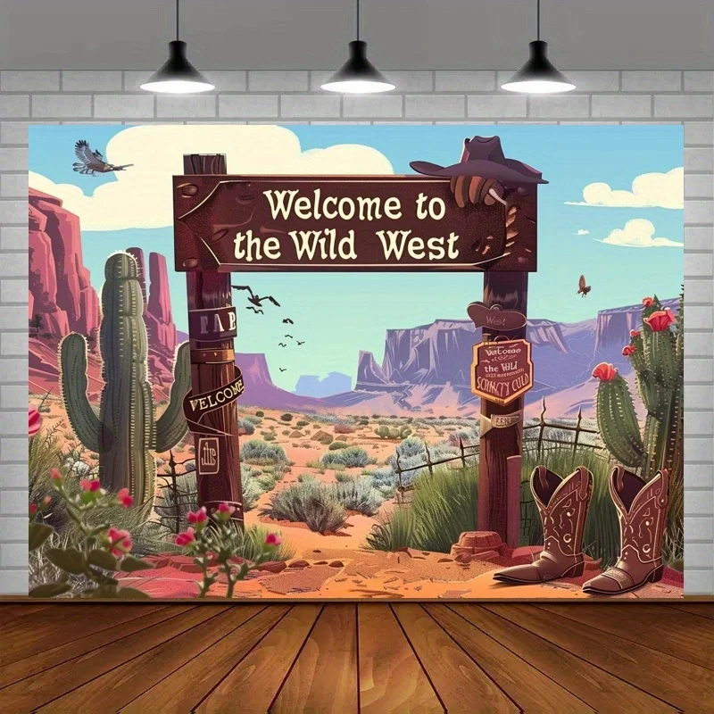 Wild West Cowboy Party Background Fabric - 1 piece of polyester background, suitable for theme events
Wild West Cowboy Party Background Fabric - 1 piece of polyester background, suitable for theme events