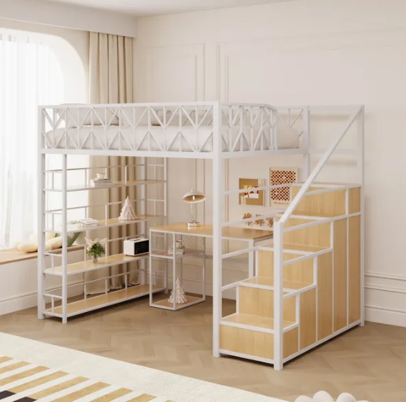 #Multifunctional Iron Bunk Bed Apartment Loft Under The Bed Table Single Upper And Lower Empty Second Floor Bed
#Multifunctional Iron Bunk Bed Apartment Loft Under The Bed Table Single Upper And Lower Empty Second Floor Bed
