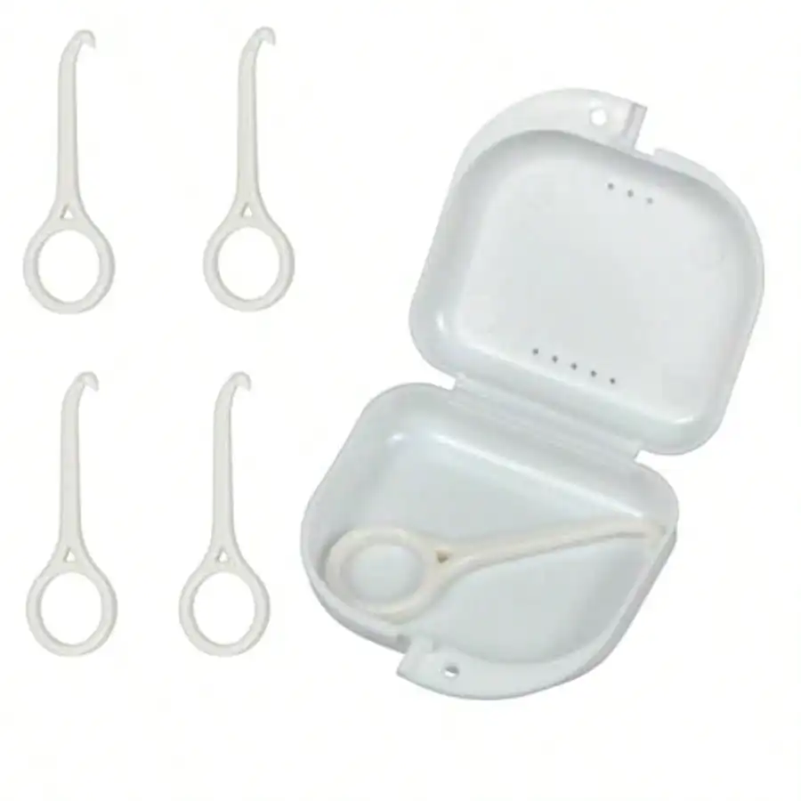 Clear Aligner Removal Tool Set: 5 Pcs Ergonomic Plastic Tools + 1 Pcs Transparent Retainer Case, White, Non-Slip Grip For Braces And Dentures
Clear Aligner Removal Tool Set: 5 Pcs Ergonomic Plastic Tools + 1 Pcs Transparent Retainer Case, White, Non-Slip Grip For Braces And Dentures