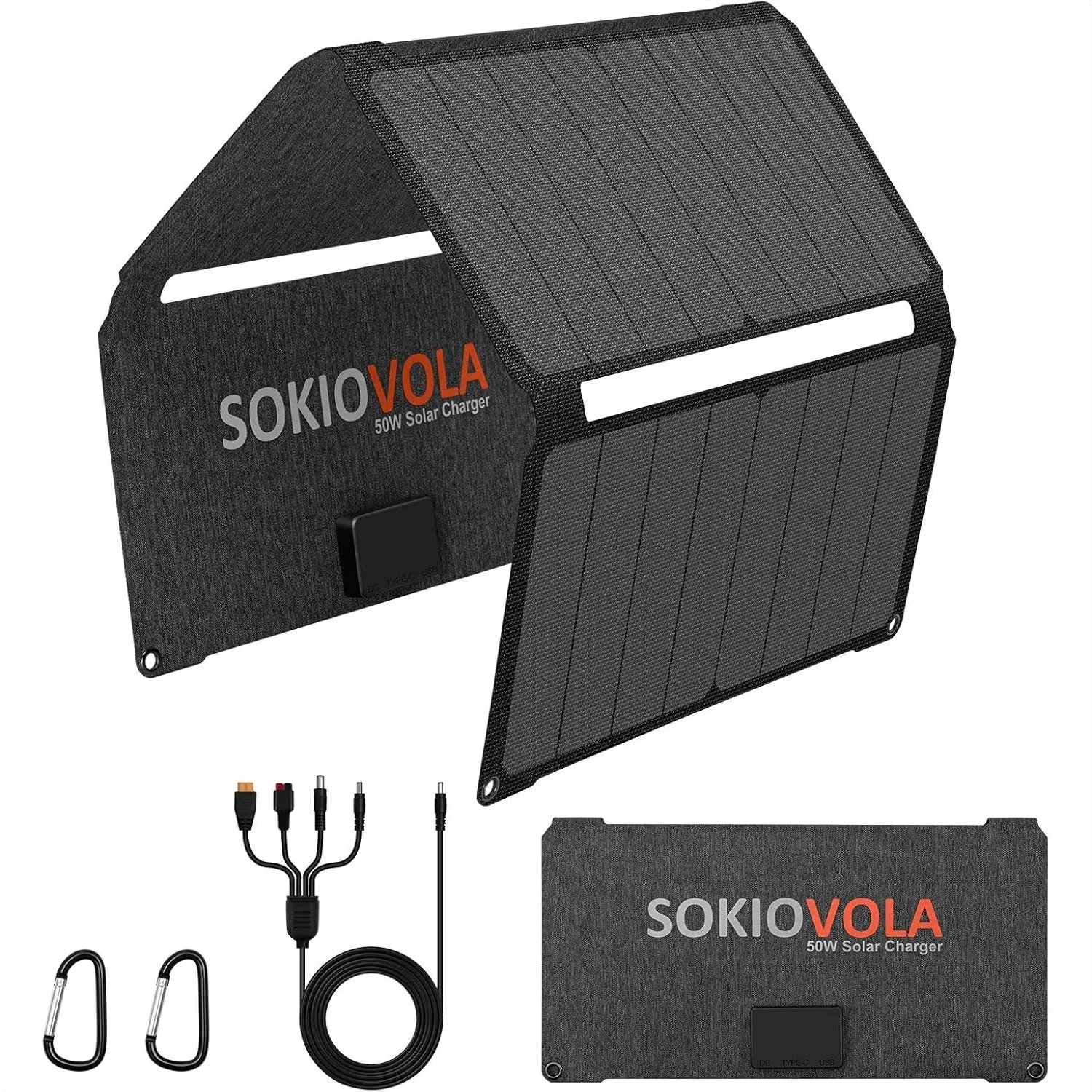 50W Foldable Solar Panel Charger with 3 Output Ports USB-A USB-C DC for Camping Hiking RV Outdoor
50W Foldable Solar Panel Charger with 3 Output Ports USB-A USB-C DC for Camping Hiking RV Outdoor