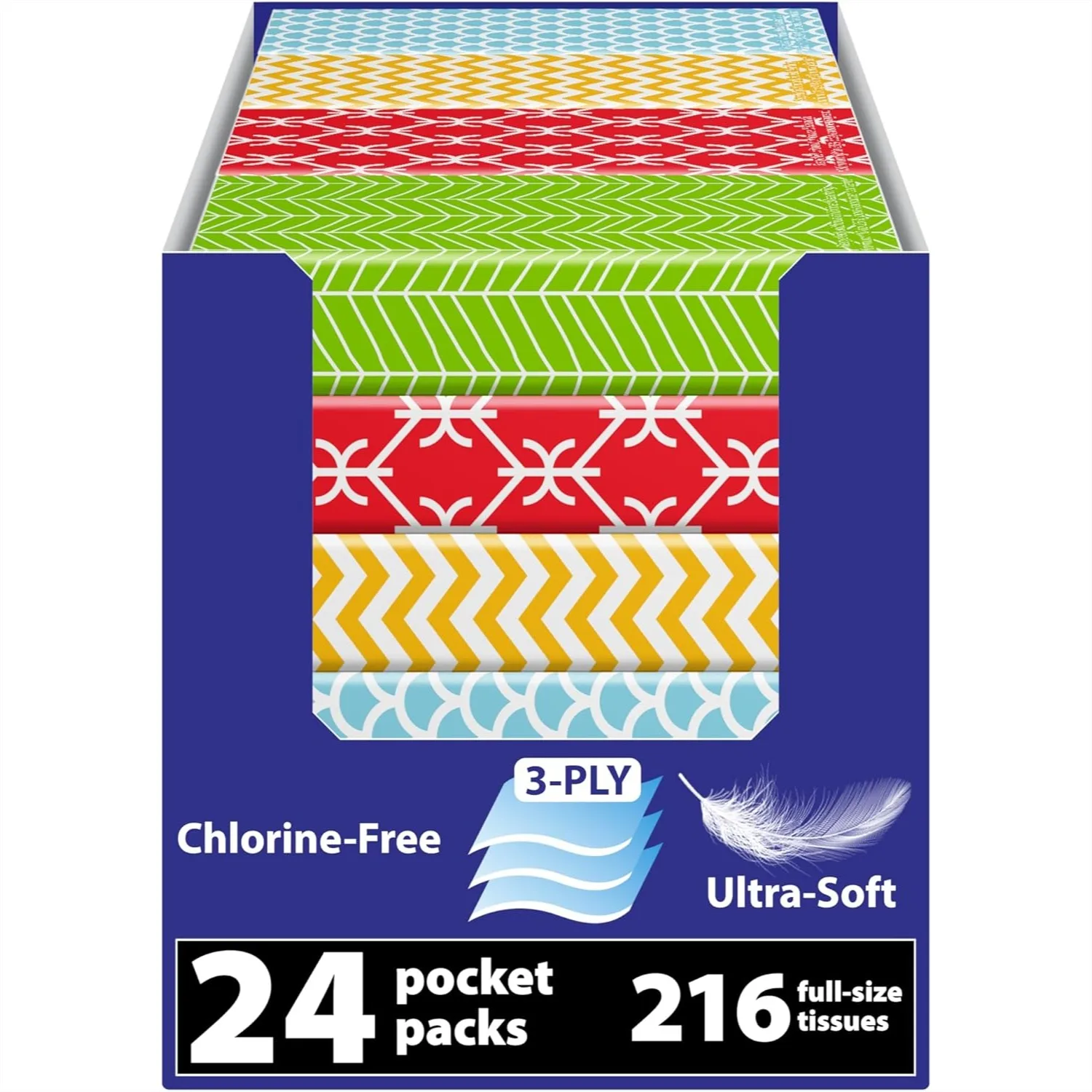 24 Travel Tissue Packs – 216 Soft 3-Ply Facial Tissues for Purse, Car, School, with Stylish Geometric Design
24 Travel Tissue Packs – 216 Soft 3-Ply Facial Tissues for Purse, Car, School, with Stylish Geometric Design