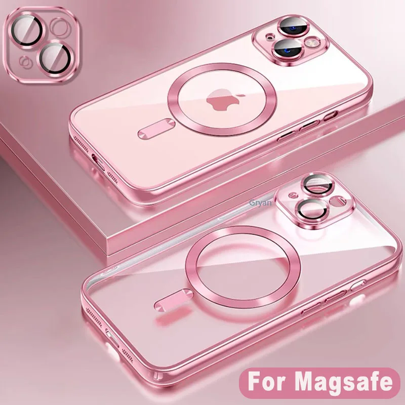 NEW Pink Transparent Magsafe Case For iPhone 16 15 14 13 11 Pro Max Magnetic Wireless Charge Back Shockproof Plating Soft Cover
NEW Pink Transparent Magsafe Case For iPhone 16 15 14 13 11 Pro Max Magnetic Wireless Charge Back Shockproof Plating Soft Cover