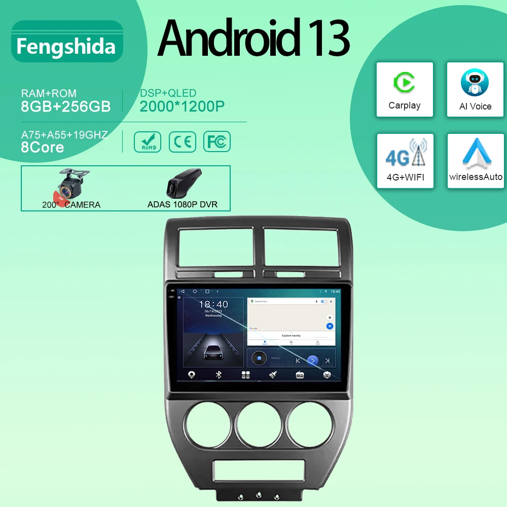 Android Auto Car For Jeep Compass 1 MK 2006 - 2010 Radio Stereo Head Unit Multimedia Player GPS Navigation Carplay No 2din DVD
Android Auto Car For Jeep Compass 1 MK 2006 - 2010 Radio Stereo Head Unit Multimedia Player GPS Navigation Carplay No 2din DVD