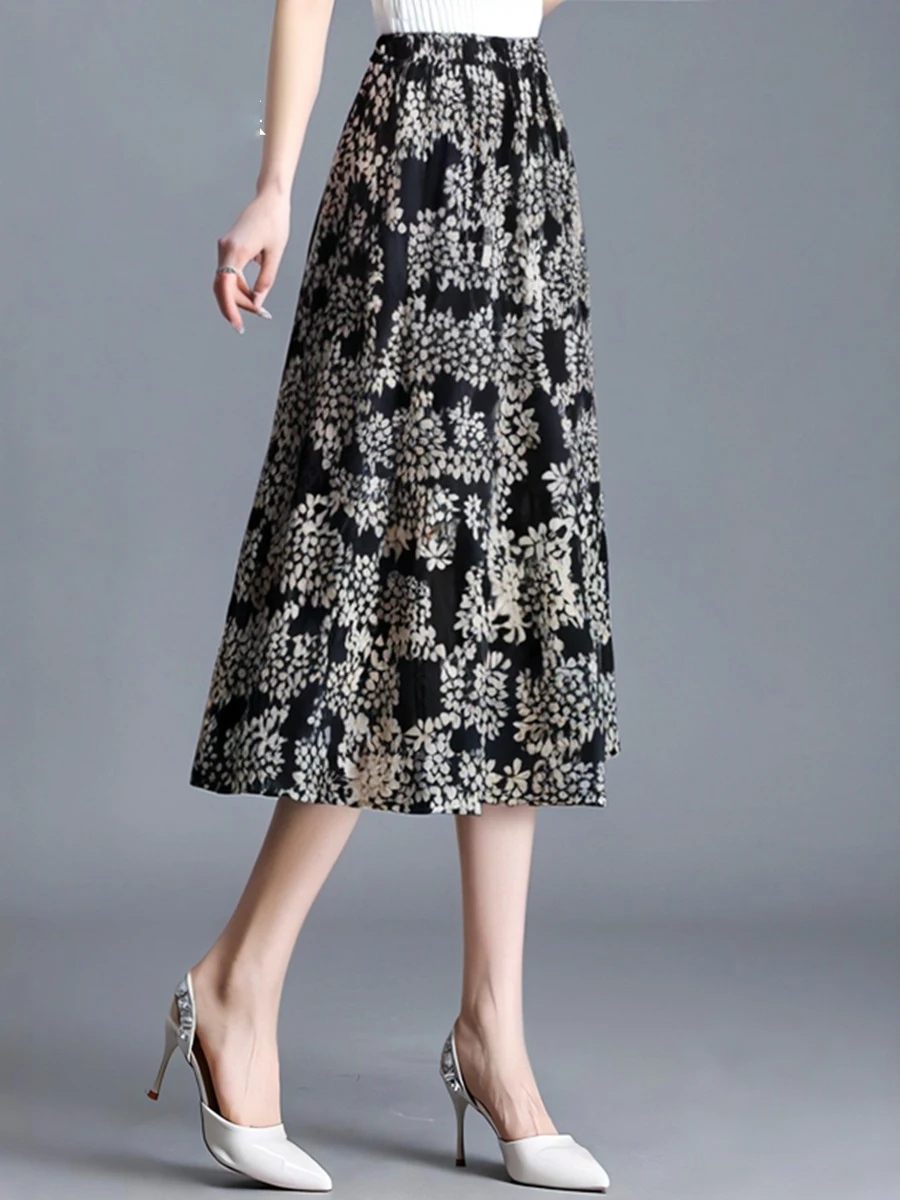 100% Mulberry Silk Double-Layer Skirt For Women Luxurious Floral Print Pleated Skirt Retro Elegant Mid Length Skirt
100% Mulberry Silk Double-Layer Skirt For Women Luxurious Floral Print Pleated Skirt Retro Elegant Mid Length Skirt