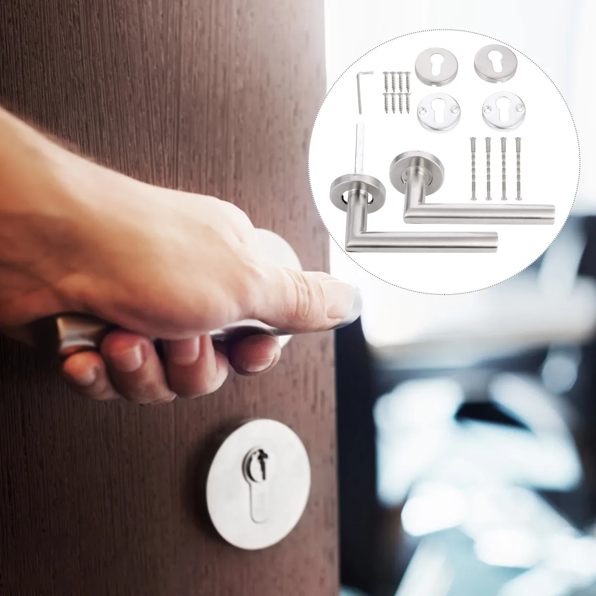 2Pcs Round Door Lever Handle for Closet Cabinet Doors No Pre-Drilled Hole Required Rustproof Stainless Steel
2Pcs Round Door Lever Handle for Closet Cabinet Doors No Pre-Drilled Hole Required Rustproof Stainless Steel