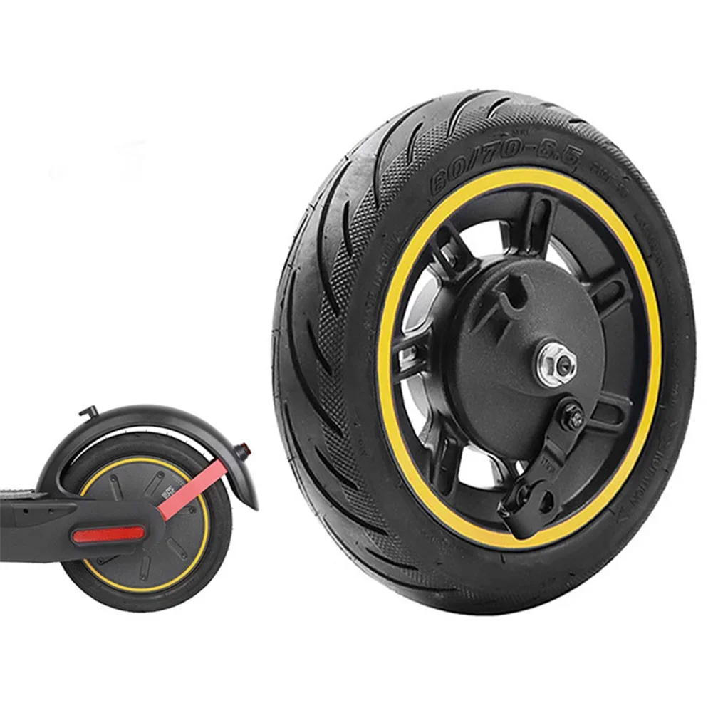 Front Wheel Smoothen your rides with 10 Inch Front Wheel Hub Drum Brake and 60/70 65 Tubeless Tyre for Ninebot Max G30 
Front Wheel Smoothen your rides with 10 Inch Front Wheel Hub Drum Brake and 60/70 65 Tubeless Tyre for Ninebot Max G30