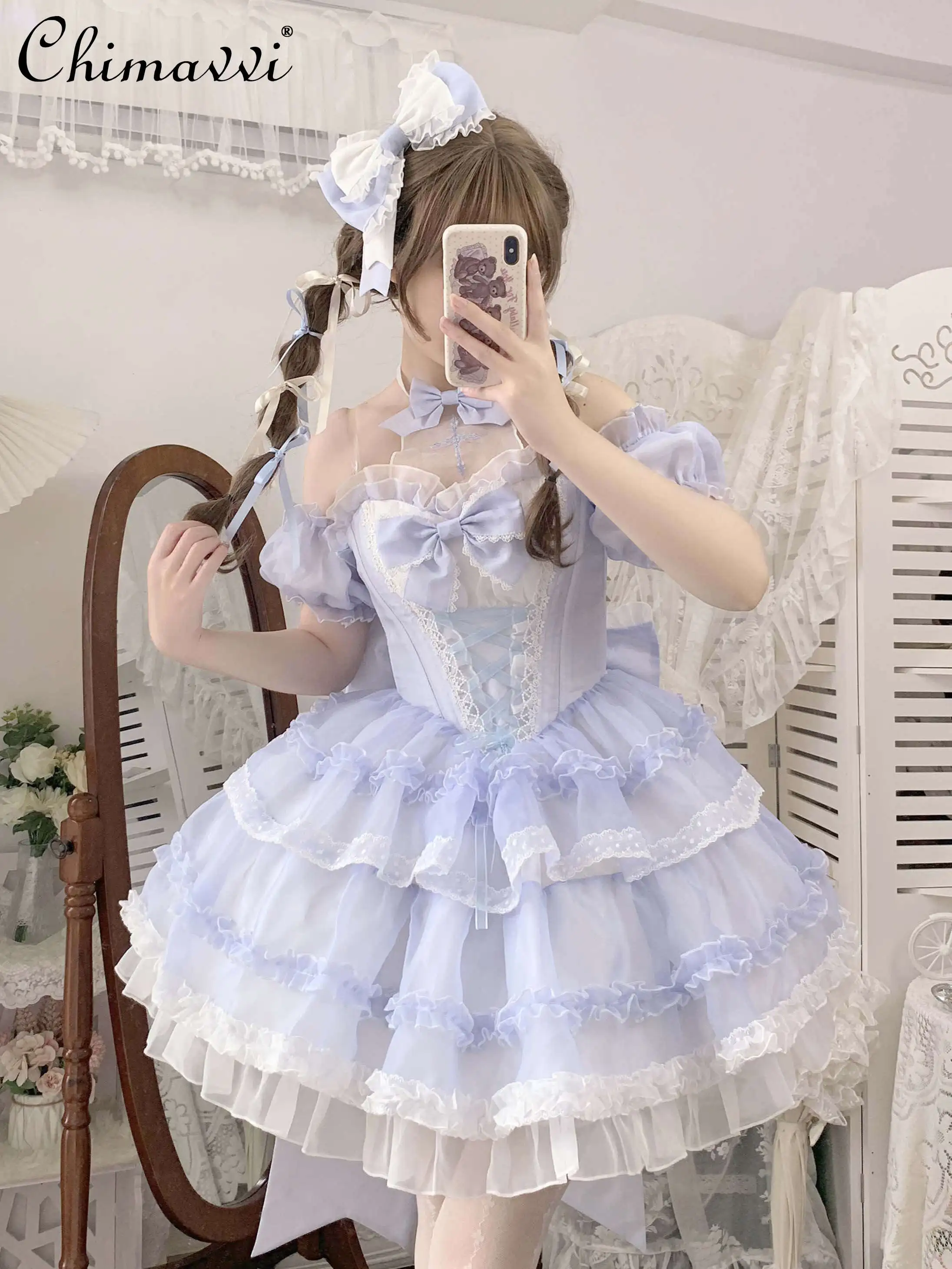 Original Lolita Style Gradient Sweet Dress for Women Summer New Fashion Girly Slim-fit Birthday Party Elegant Mini Dress
Original Lolita Style Gradient Sweet Dress for Women Summer New Fashion Girly Slim-fit Birthday Party Elegant Mini Dress