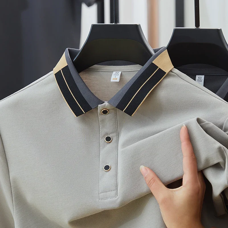 New Summer Solid Color Short Sleeved T-shirt with Collar Embroidery for Men's POLO Loose Business Men's Base Top
New Summer Solid Color Short Sleeved T-shirt with Collar Embroidery for Men's POLO Loose Business Men's Base Top