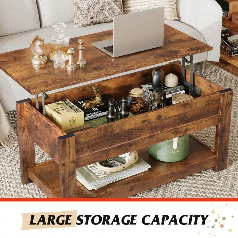 Table, 39 Lift Top Coffee Table With Hidden Compartment And Storage Shelf For Living Room,Rust Brown
Table, 39 Lift Top Coffee Table With Hidden Compartment And Storage Shelf For Living Room,Rust Brown