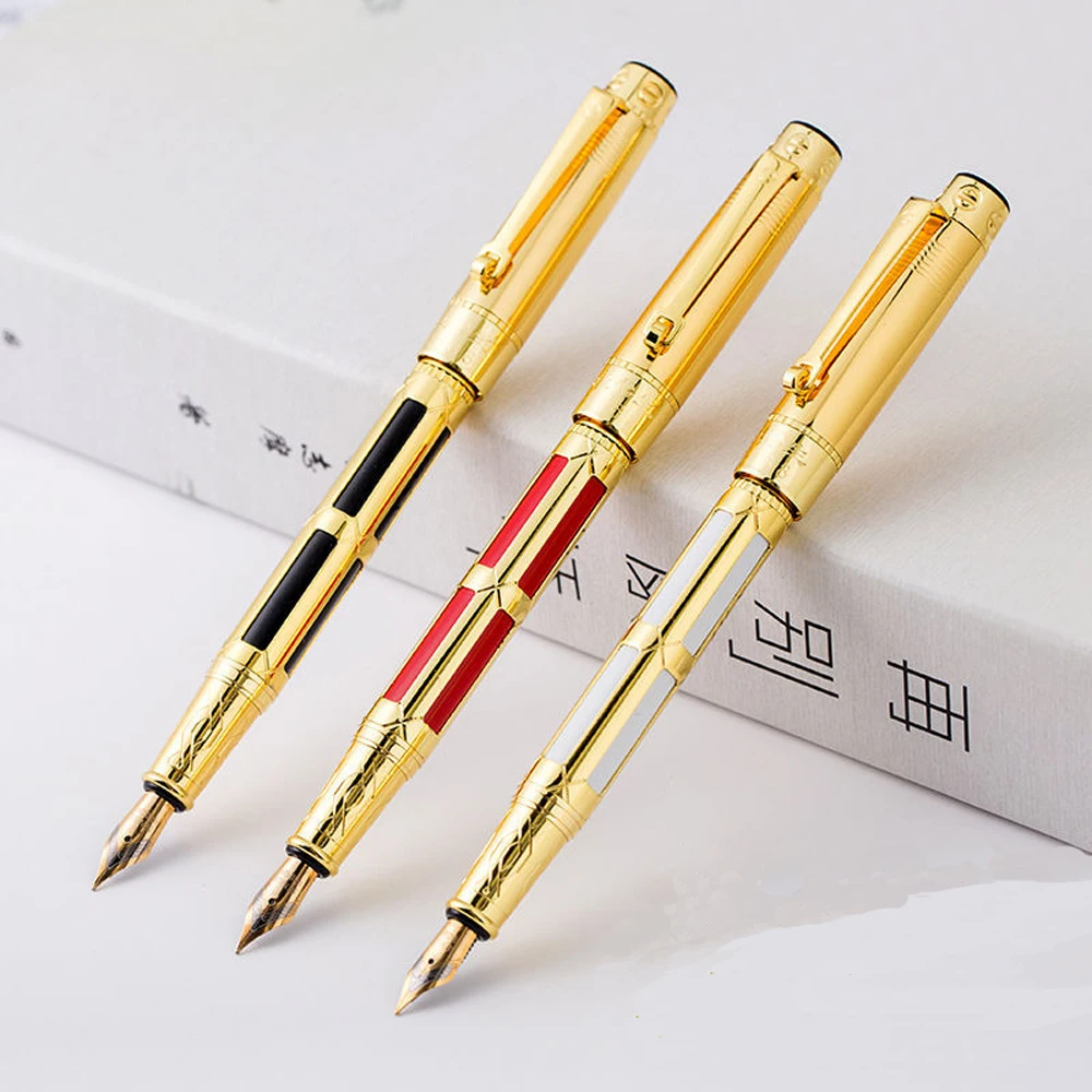 6Pcs Luxury Gold Fountain Pen Metal Golden Clip Writing Pens High-end Business Ink Pen Office School Gift Ink Calligraphy Pen
6Pcs Luxury Gold Fountain Pen Metal Golden Clip Writing Pens High-end Business Ink Pen Office School Gift Ink Calligraphy Pen
