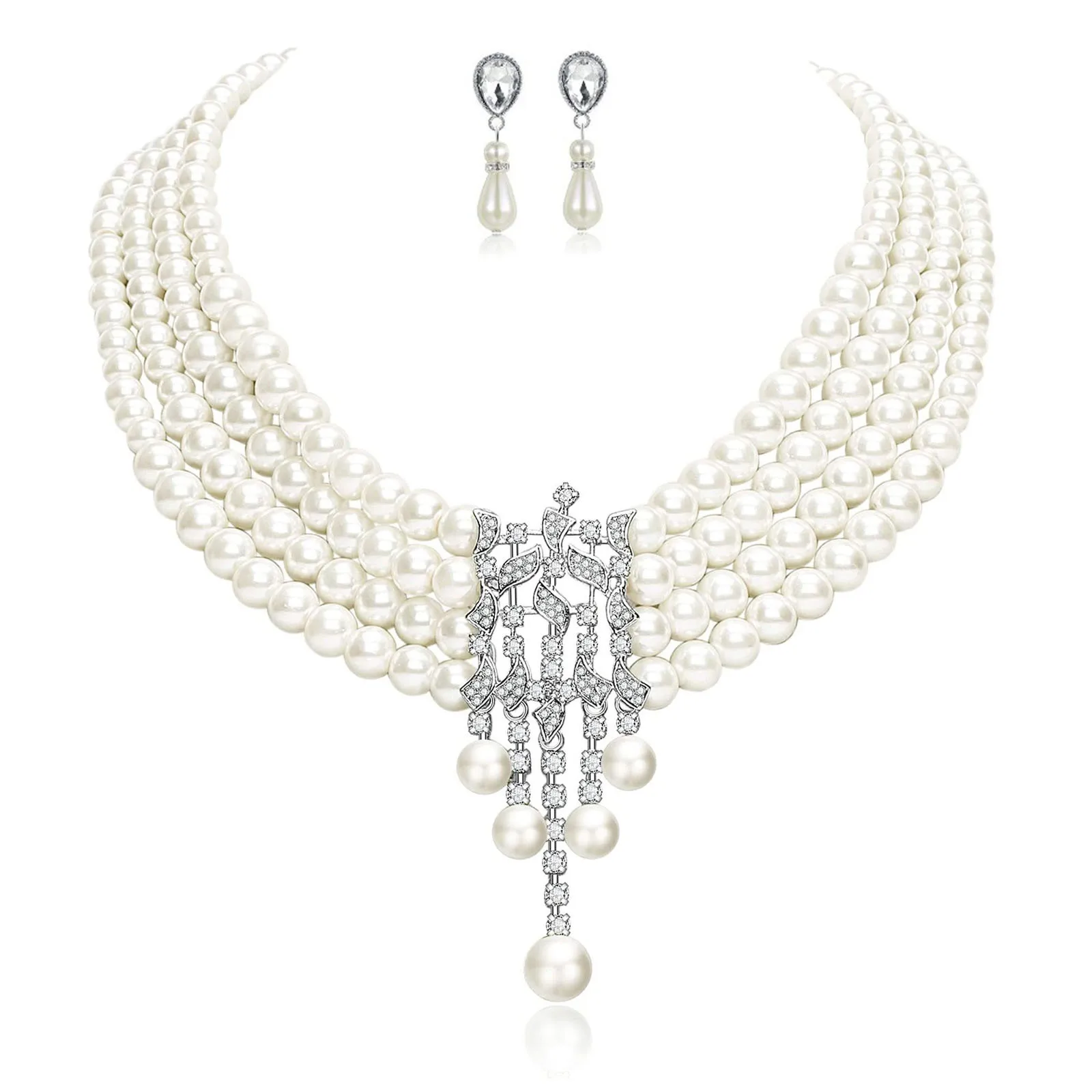 Ожерелье в стиле Хепберн, комплект серег, женский комплект с бриллиантами, модное многослойное ожерелье в стиле ретро с искусственным жемчугом
Ожерелье в стиле Хепберн, комплект серег, женский комплект с бриллиантами, модное многослойное ожерелье в стиле ретро с искусственным жемчугом