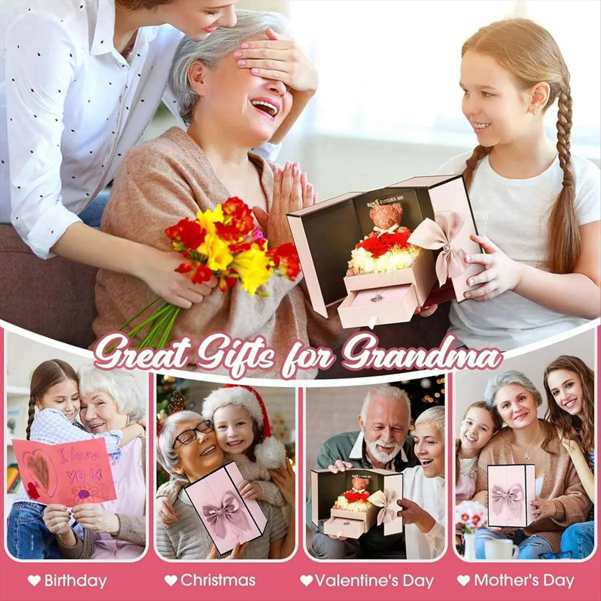 BHBL Rose Gift Box Double-Door Valentine'S Day Flower Jewelry Box Bear Flower Gift Box, Light
BHBL Rose Gift Box Double-Door Valentine'S Day Flower Jewelry Box Bear Flower Gift Box, Light