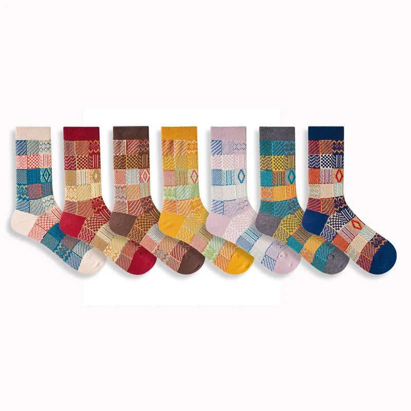 Miosam top quality women pure cotton fashion ethnic style casual comfort socks geometric pattern knitting retro crew socks
Miosam top quality women pure cotton fashion ethnic style casual comfort socks geometric pattern knitting retro crew socks