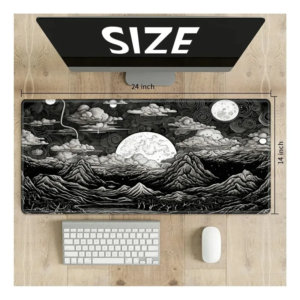 Dark Night Mountain Large Desk Pad Black White Multi‑Moon Mountain Vintage Engraving Mouse Pad for Esports Office Card Game Gift
Dark Night Mountain Large Desk Pad Black White Multi‑Moon Mountain Vintage Engraving Mouse Pad for Esports Office Card Game Gift