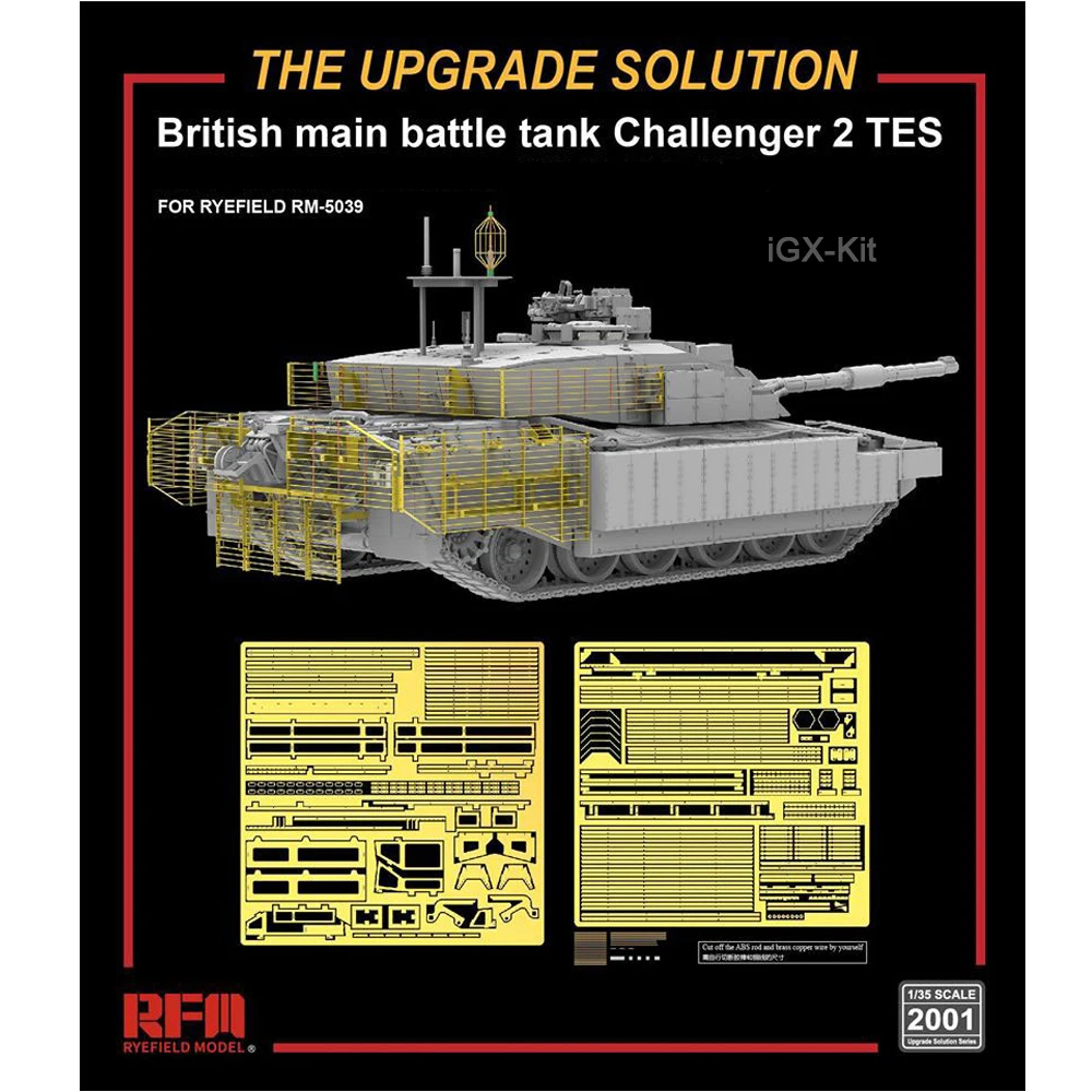 RyeField RM2001 1/35 Photo-Etched Parts Upgrade Set for British Challenger 2 TES Building Hobby Craft Toy Assembly Model Kit
RyeField RM2001 1/35 Photo-Etched Parts Upgrade Set for British Challenger 2 TES Building Hobby Craft Toy Assembly Model Kit