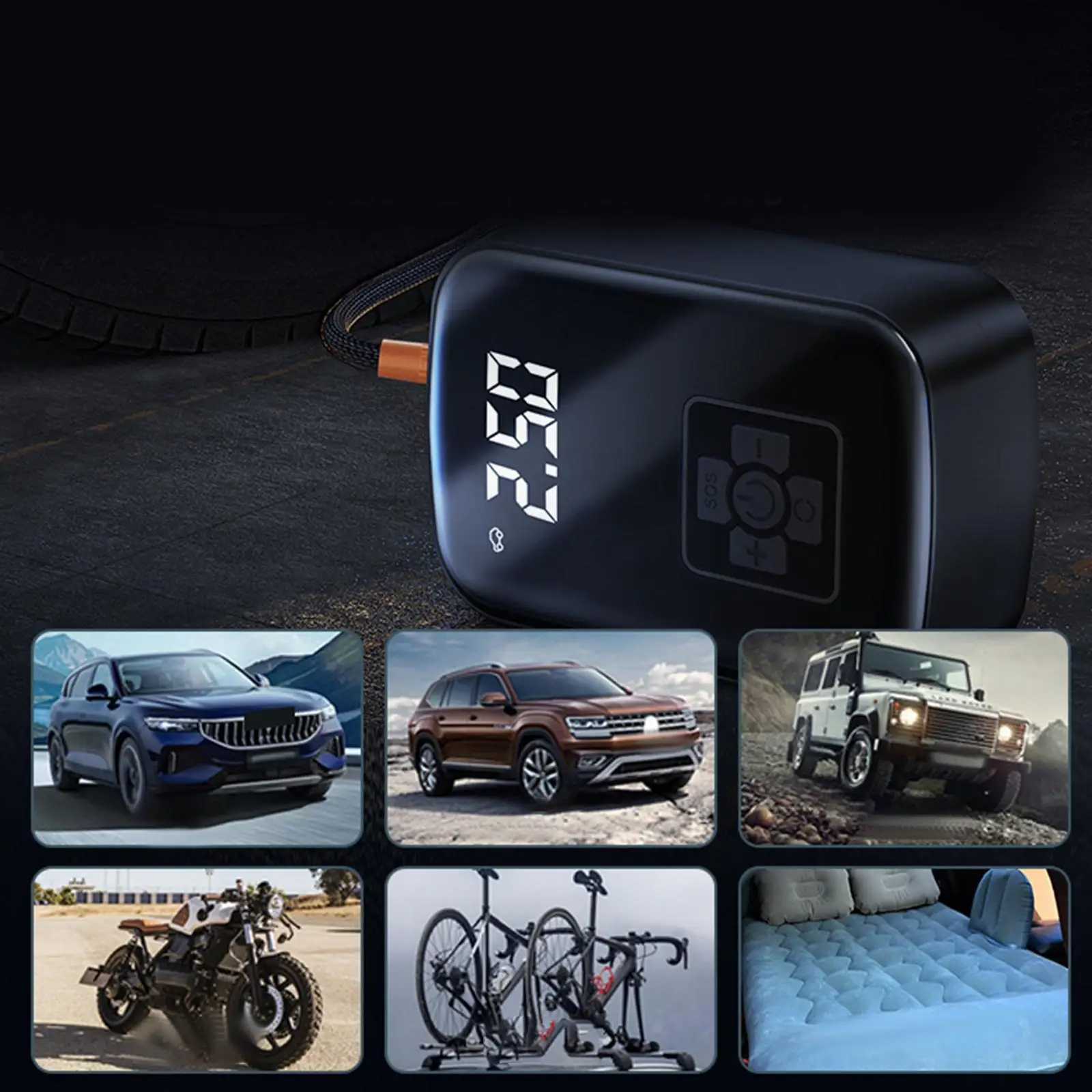 Portable Air Tire Inflator Multipurpose 150W Electric Tire Pump for Bicycle Motorcycle Basketball
Portable Air Tire Inflator Multipurpose 150W Electric Tire Pump for Bicycle Motorcycle Basketball