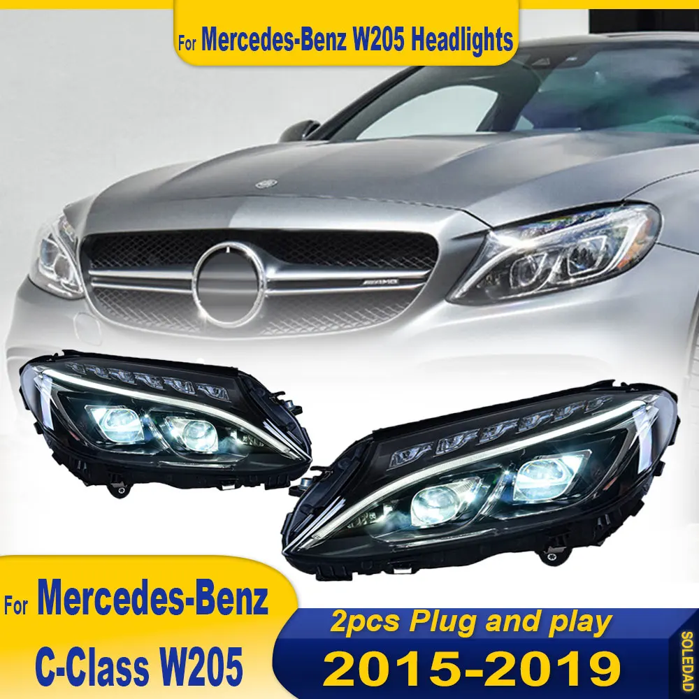 Car HeadLamp for Benz W205 LED Headlight 2015-2019 Headlights C200 C260 C300 DRL Turn Signal High Beam Angel Eye Projector Lens
Car HeadLamp for Benz W205 LED Headlight 2015-2019 Headlights C200 C260 C300 DRL Turn Signal High Beam Angel Eye Projector Lens