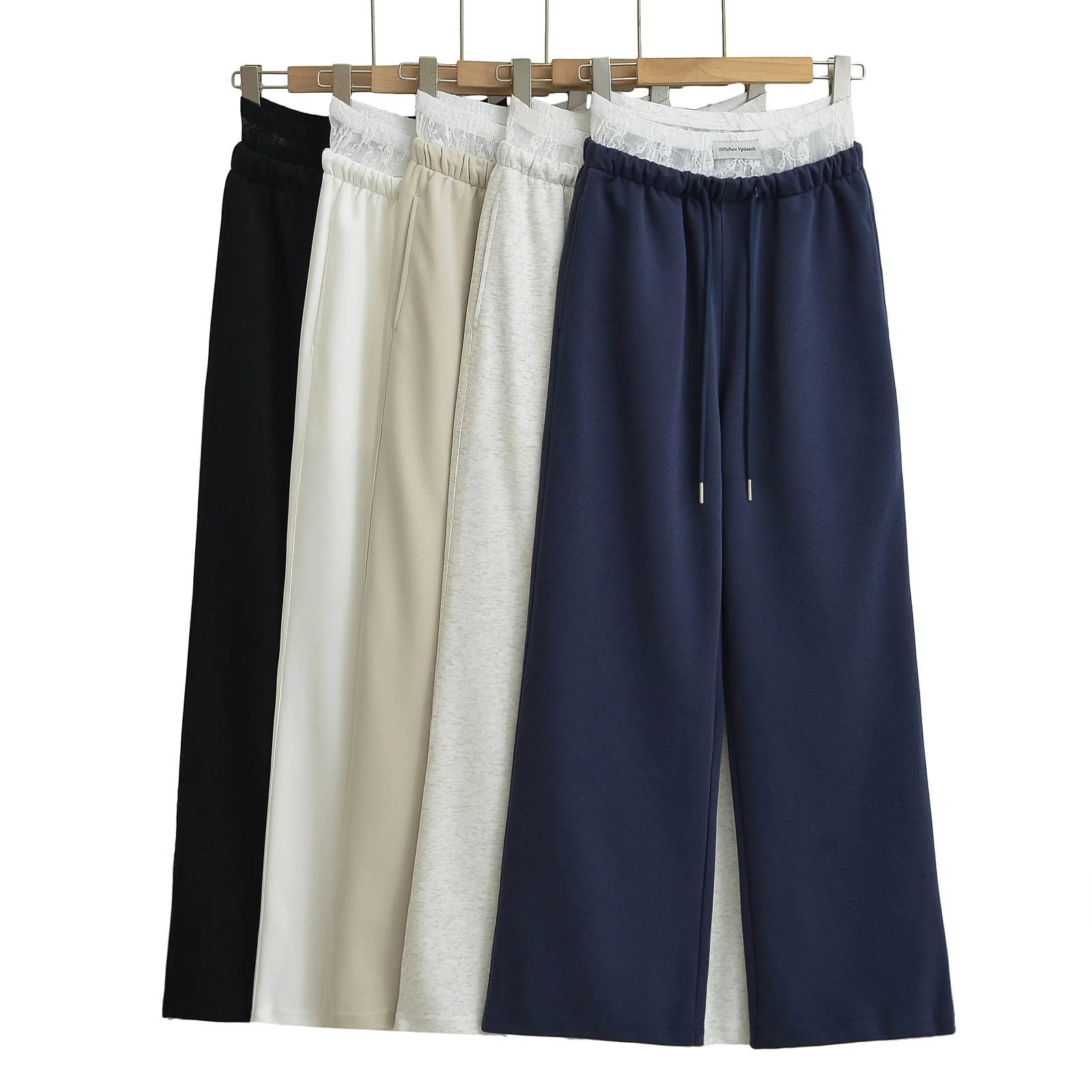 Street Style Sexy Lace Bodycon Wide Leg Pants Drawstring Straight Leg Long Trousers for Trendy Women High Waist Casual Pants
Street Style Sexy Lace Bodycon Wide Leg Pants Drawstring Straight Leg Long Trousers for Trendy Women High Waist Casual Pants