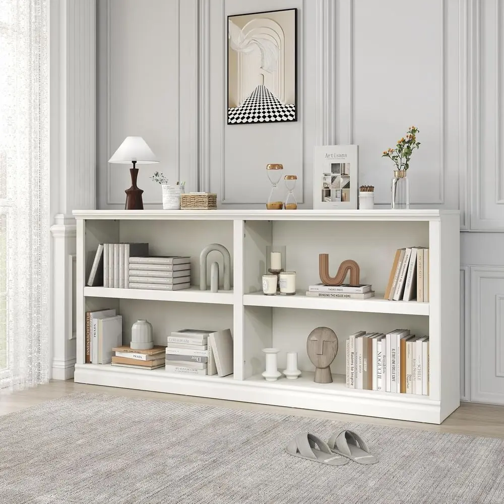 Double Wide Open Shel Bookcase - 2 Tiers 4 Storage Cube Adjustable Space Book Case, Display Cabinet Organizer with Bookshel, 64.
Double Wide Open Shel Bookcase - 2 Tiers 4 Storage Cube Adjustable Space Book Case, Display Cabinet Organizer with Bookshel, 64.