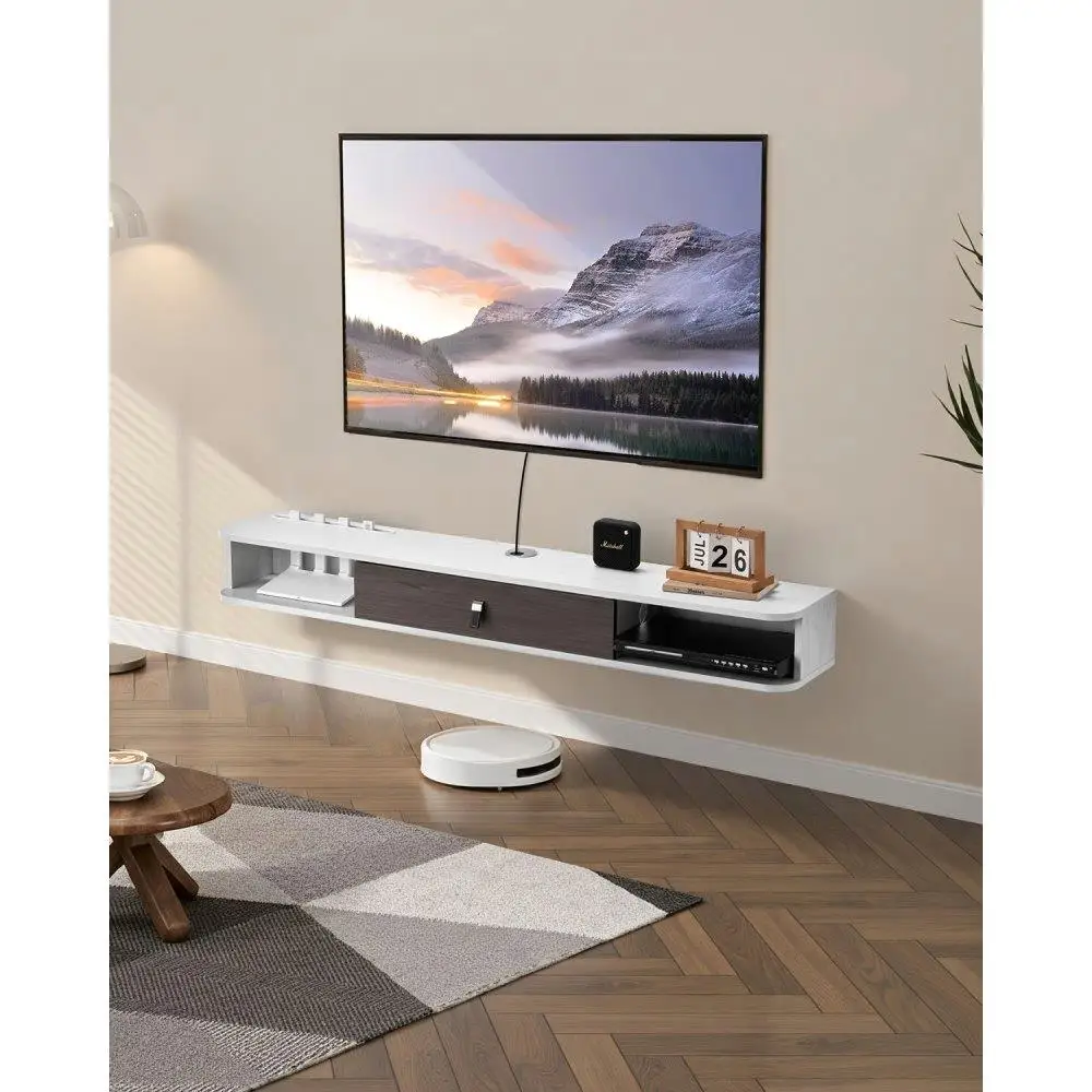 Modern Floating TV Stand 55 Inch Wall Mounted Entertainment Center with Cable Management and Storage Cabinet for dvd Player and 
Modern Floating TV Stand 55 Inch Wall Mounted Entertainment Center with Cable Management and Storage Cabinet for dvd Player and