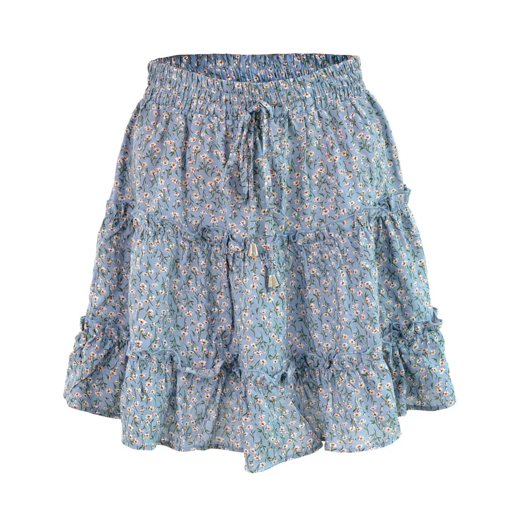 Ruffled Floral Print Skirt A-line Skirt Summer Women's New High-waist Elastic Waist Bow Skirt Ropa Mujer Faldas Para Mujeres
Ruffled Floral Print Skirt A-line Skirt Summer Women's New High-waist Elastic Waist Bow Skirt Ropa Mujer Faldas Para Mujeres