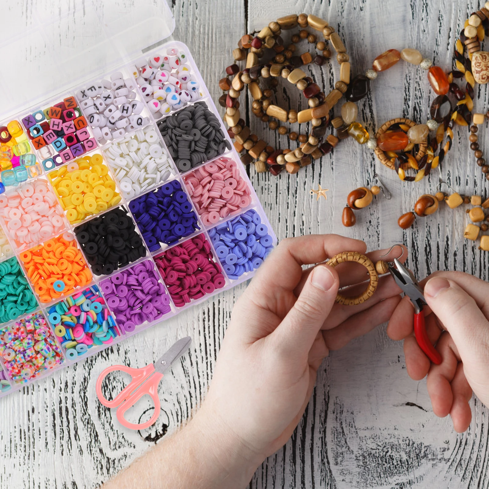 1 set Colorful Round Beads Clay Accessories for Making Bracelets Girls Kit Small Waist Pendent DIY Jewelry Craft Project
1 set Colorful Round Beads Clay Accessories for Making Bracelets Girls Kit Small Waist Pendent DIY Jewelry Craft Project