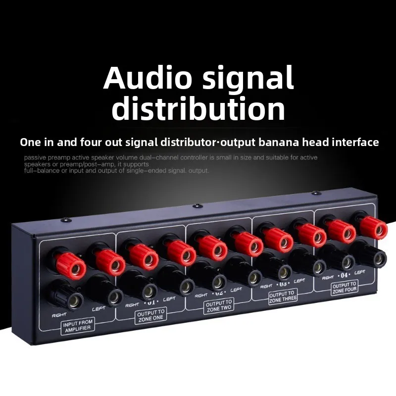 1 Input 4 OutputAmplifier and Speaker 4-Zone Audio Source Signal Distribution Panel Single Audio Input 300W Per Channel Lossless
1 Input 4 OutputAmplifier and Speaker 4-Zone Audio Source Signal Distribution Panel Single Audio Input 300W Per Channel Lossless